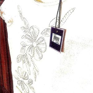 🐑🐑🐹🐇🐇Oversized Nanette artsy embroidery neutral flax stretchy tunic dress NWT